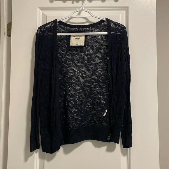 ABERCROMBIE & FITCH Navy Cardigan - Picture 1 of 3